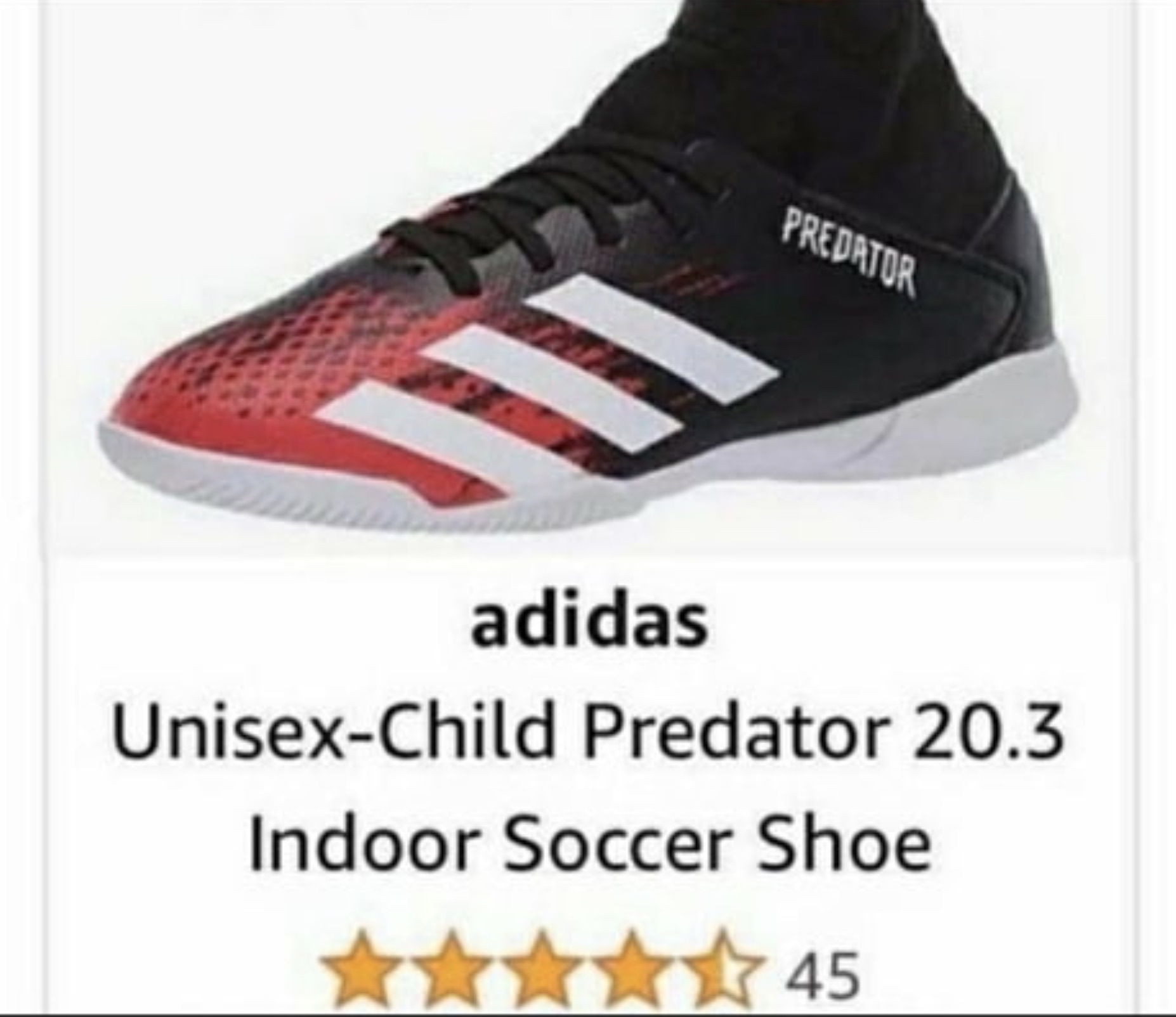 adidas unisex child predator - Predator adidas UnisexChild Predator 20.3 Indoor Soccer Shoe 45